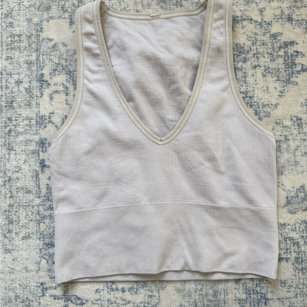 Athleta Women's Ribbed White Tank